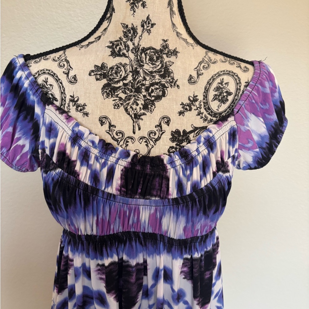 AB Studio Purple and Black Midi Dress - Picture 11 of 11
